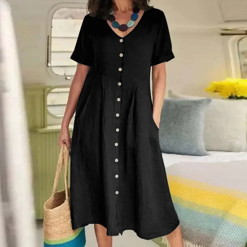 Women's A-Line Outfits Summer Vintage Casual Long Dress