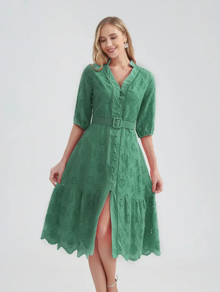 Women's Cotton Hollow-Out Summer Dress