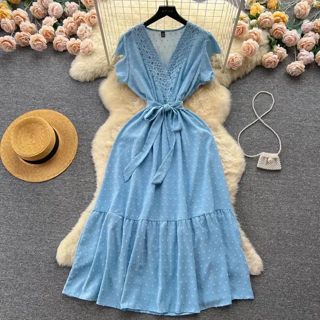 Women's Fashion Lace Patchwork Long Summer Dress