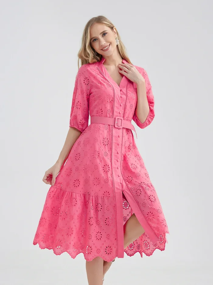 Women's Cotton Hollow-Out Summer Dress