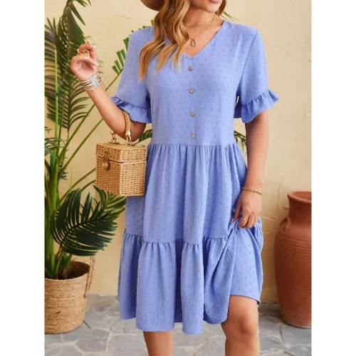Women's A-Line Summer Outfits Elegant Casual Mini Dress