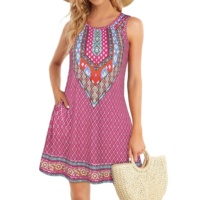 Women's Summer Fashion Bohemian Style Casual Sleeveless Mini Dress