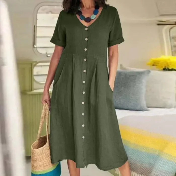Women's A-Line Outfits Summer Vintage Casual Long Dress