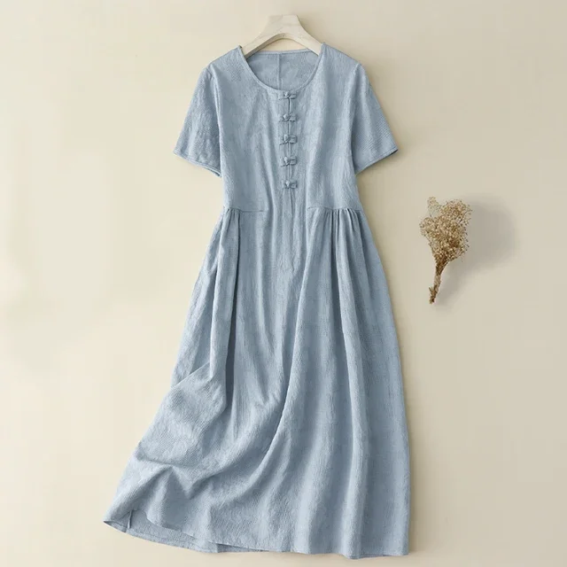 Women's Vintage Literary Temperament Elegant Loose Long Dress