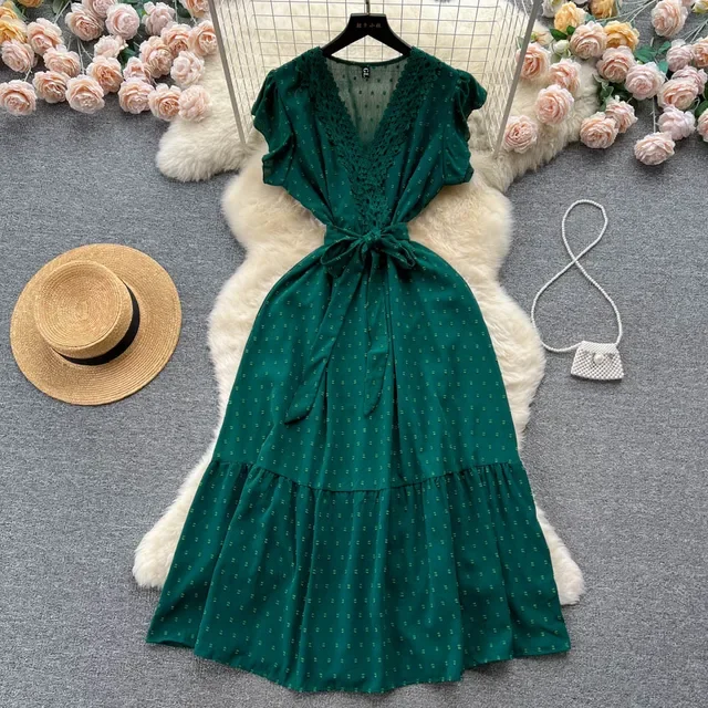 Women's Fashion Lace Patchwork Long Summer Dress