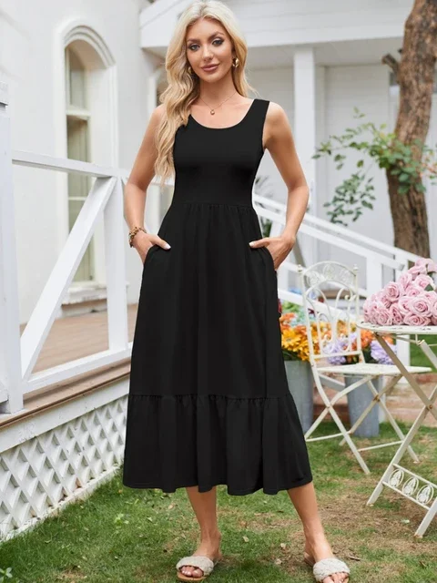 Women's New European and American Sleeveless Summer Dress