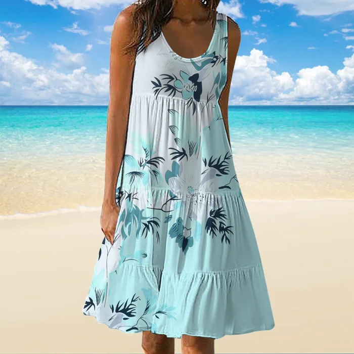 Women's Summer Fashion Style Casual Sleeveless Dress