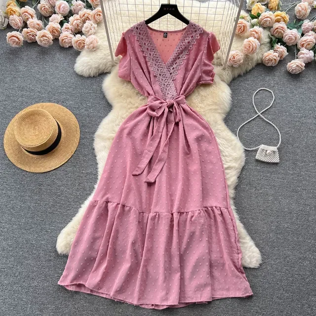 Women's Fashion Lace Patchwork Long Summer Dress