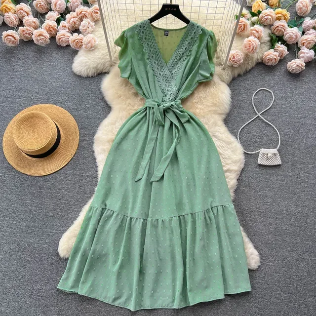 Women's Fashion Lace Patchwork Long Summer Dress