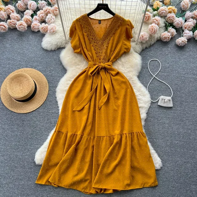 Women's Fashion Lace Patchwork Long Summer Dress
