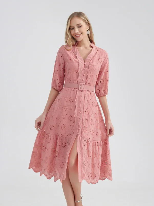 Women's Cotton Hollow-Out Summer Dress