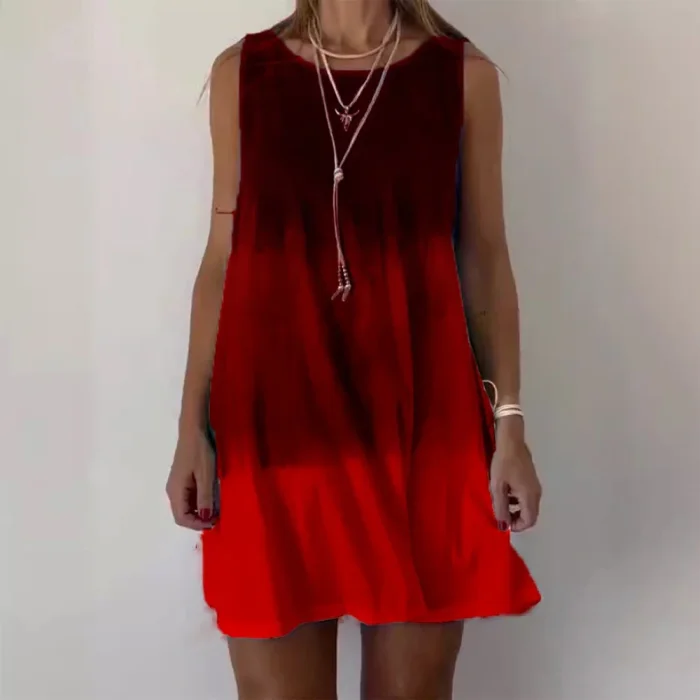 Women's Summer Fashion O-Neck Bohemian Style Casual Sundress