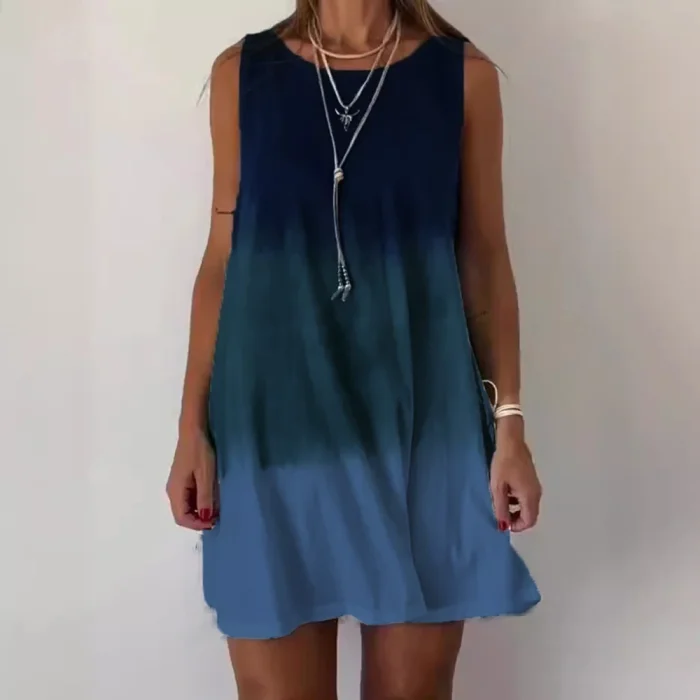 Women's Summer Fashion O-Neck Bohemian Style Casual Sundress