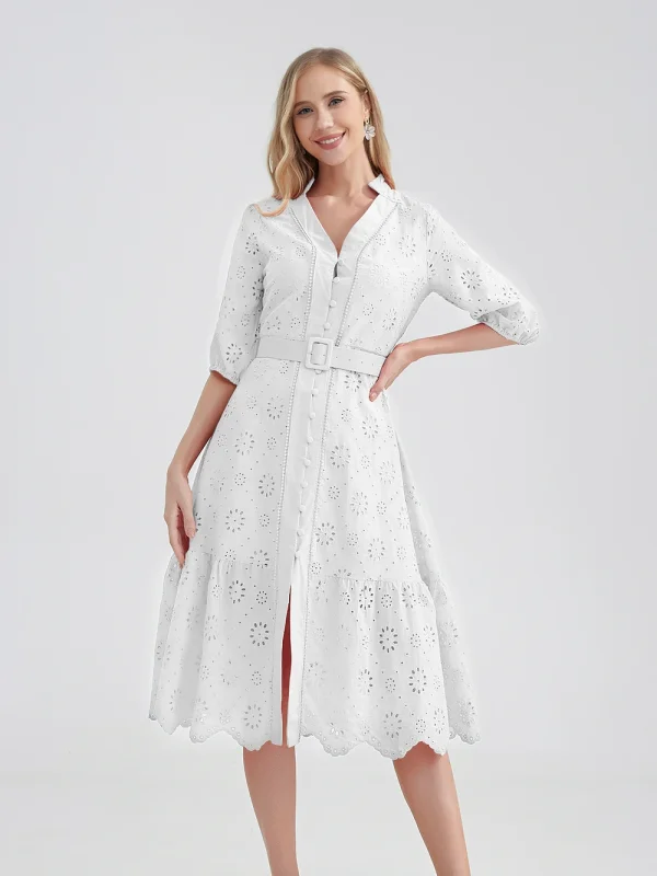 Women's Cotton Hollow-Out Summer Dress