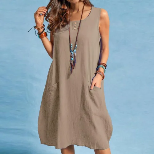 Women's A-Line Summer Outfits Sleeveless Mini Dress
