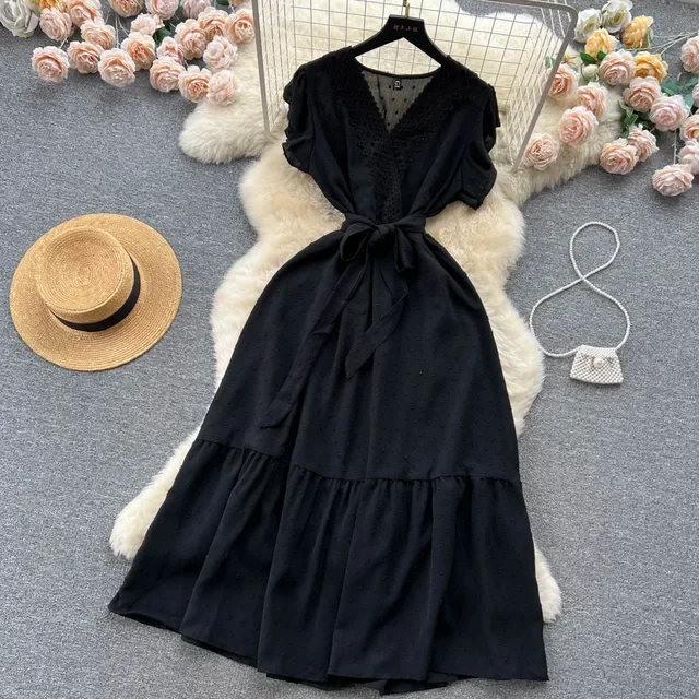 Women's Fashion Lace Patchwork Long Summer Dress