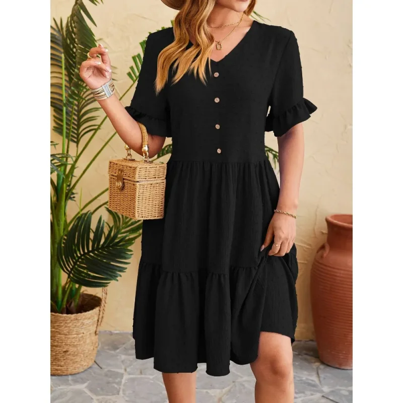 Women's A-Line Summer Outfits Elegant Casual Mini Dress