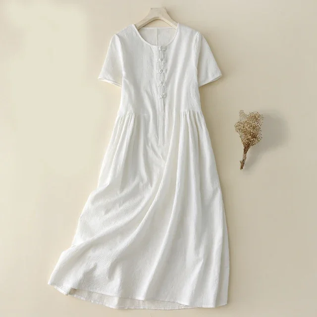 Women's Vintage Literary Temperament Elegant Loose Long Dress
