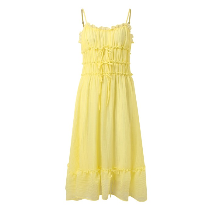 Summer Spaghetti Straps Dresses Women Solid Color Lace Up Backless Slash Neck Midi Dress Loose Casual Beach Holiday Long Dress