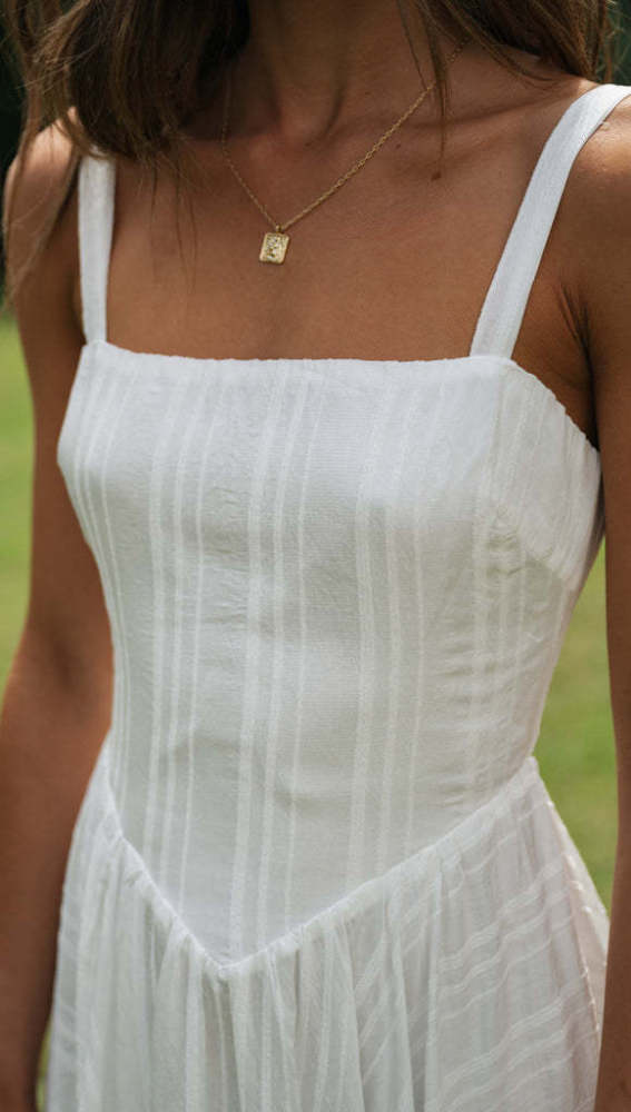 2024 Women Sexy Long Dress Sleeveless Spaghetti Strap Boho Beach Dress High Waist Ladies Summer Bohemian Cotton Maxi Dress