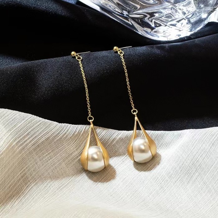 1pair Creative Fashion Shiny Exquisite Matte Tassel Drop Earrings, Birthday Party Jewelry Anniversary Gift