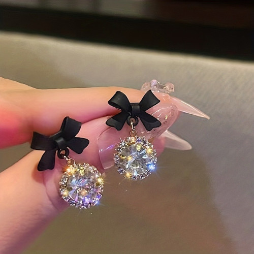 1pair Exquisite And Elegant Bow Earrings, Perfect Gift For A Girl's Birthday, Christmas, And Anniversaries