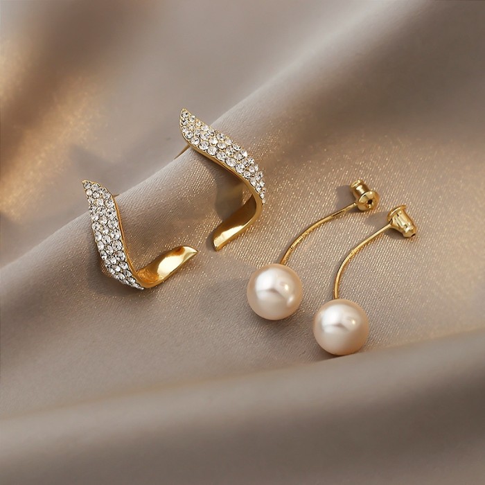 Classic Elegant Imitation Pearl Dangle Earrings For Women Crystal Long Tassel Exquisite Drop Earring Wedding Jewelry