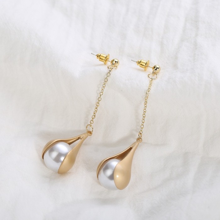 1pair Creative Fashion Shiny Exquisite Matte Tassel Drop Earrings, Birthday Party Jewelry Anniversary Gift