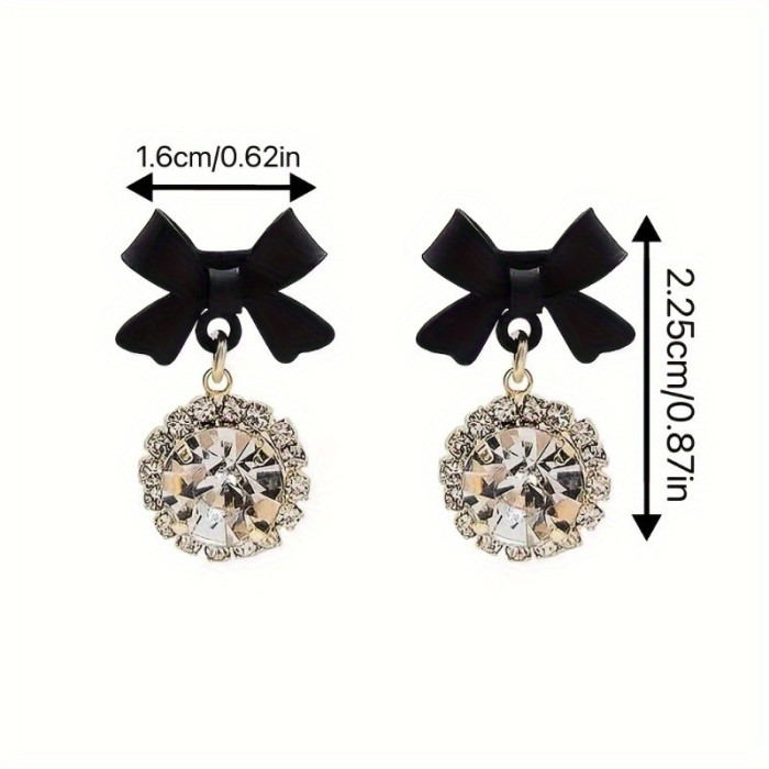 1pair Exquisite And Elegant Bow Earrings, Perfect Gift For A Girl's Birthday, Christmas, And Anniversaries