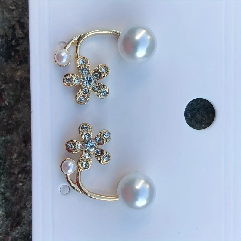 1pair Exquisite And Stylish Flower Faux Pearl Bead Earrings, Perfect Gift For A Girl's Birthday, Christmas, And Anniversaries