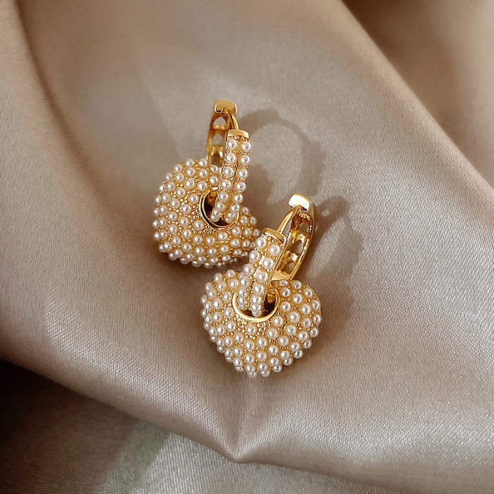 One Pair Of Heart Pearl Earrings Valentine's Day Gift