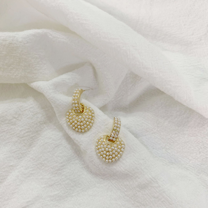 One Pair Of Heart Pearl Earrings Valentine's Day Gift