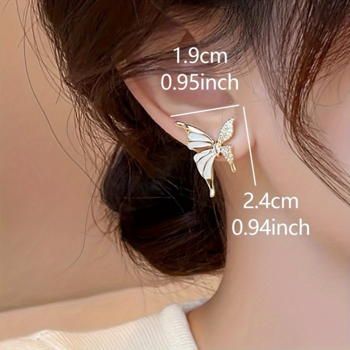 Elegant and Luxurious Charming Butterfly Stud Earrings - Vintage Style Design, Ideal Fashion Accessory for Everyday Wear and Any Occasion Perfect Gift for Beautiful Women Christmas Halloween Gift