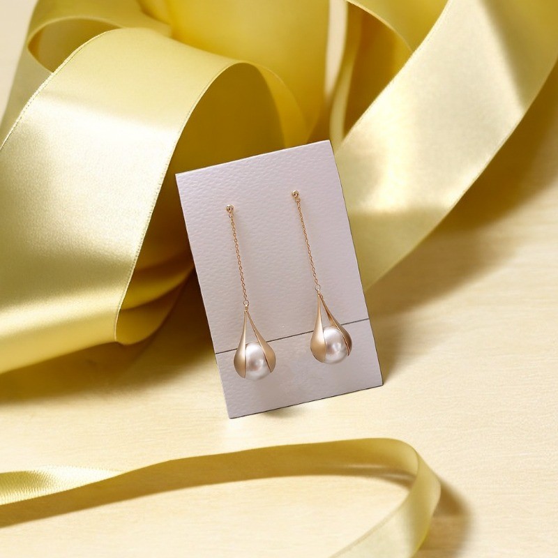 1pair Creative Fashion Shiny Exquisite Matte Tassel Drop Earrings, Birthday Party Jewelry Anniversary Gift