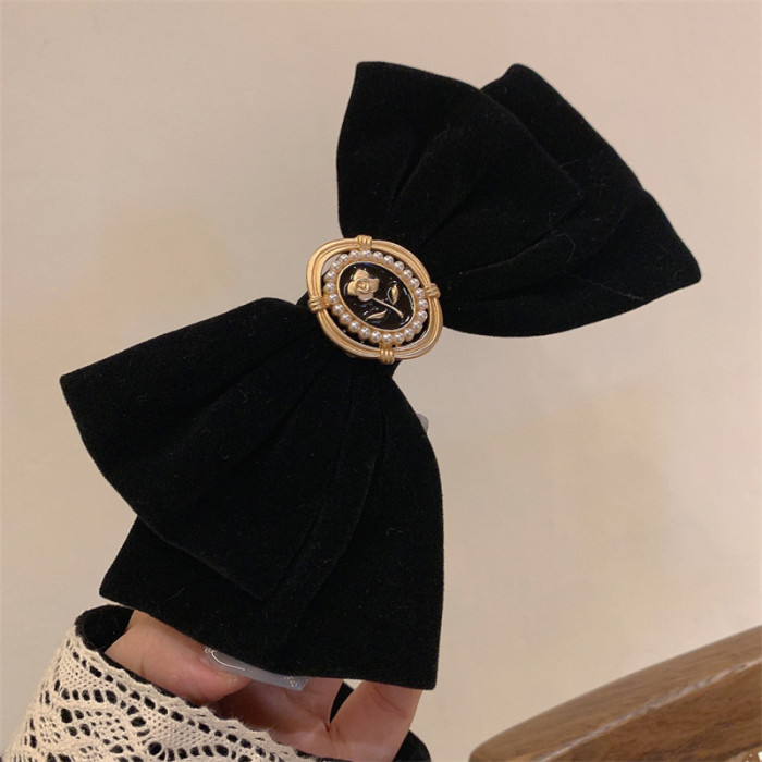 Black Velvet Bow Hair Clip Vintage Hair Accessories For Women   Elegant Headwear For Women