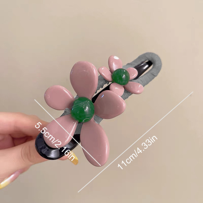1 Pcs\u002F 3Pcs Elegant Flower Large Duckbill Hair Clip