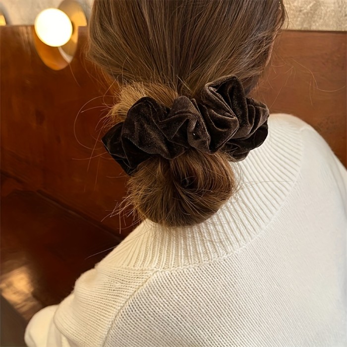 4pcs Large Scrunchie Elastic Velvet Hair Tie Hair Rope Ponytail Holder Hair Accessories For Female Women