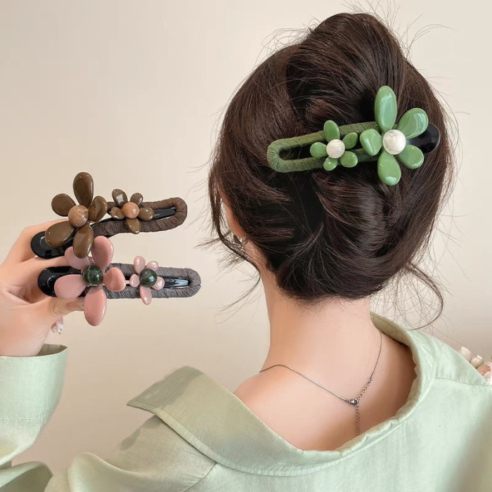 1 Pcs\u002F 3Pcs Elegant Flower Large Duckbill Hair Clip