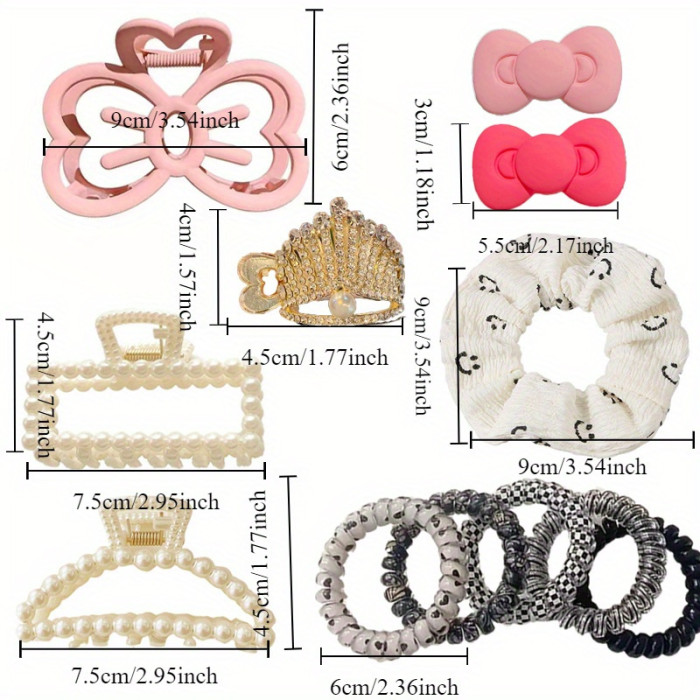 16PCS Hair accessories set, pearl hair clip, hair band, bow hair clip for women, suitable for daily wear