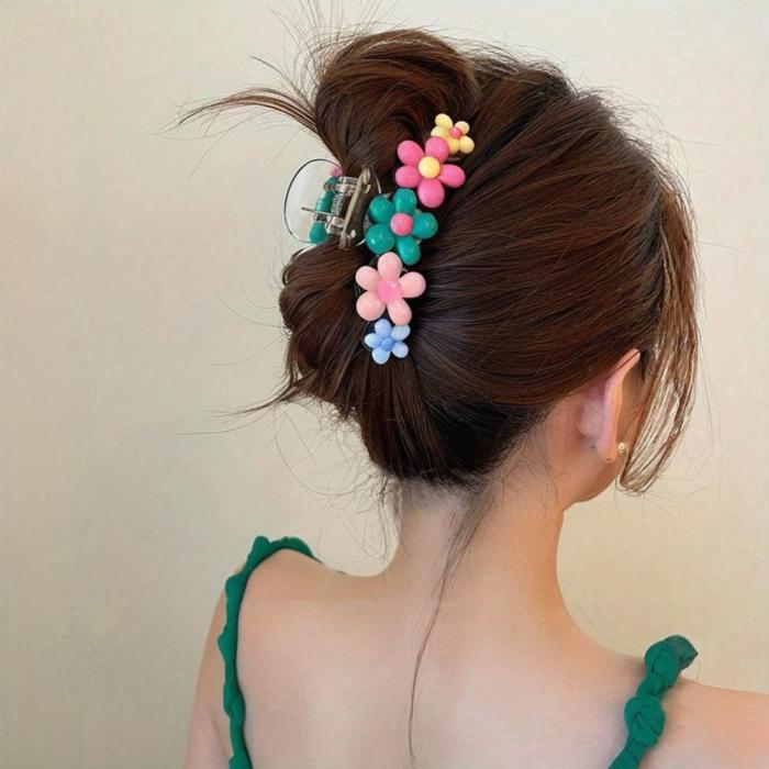 Y2K-Inspired Sparkly Star & Flower Hair Clip - Cute Boho Style, Colorful Dopamine Boosting Accessory For Women And Girls