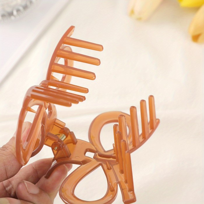 3Pcs\u002F Set Elegant Solid Color Bow Large Hair Clip Ladies Fashion Shark Clip