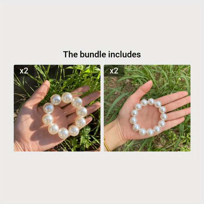 Faux Pearl Hair Tie Scrunchie Simple Elegant Decorative Rubber Band Hair Accessories