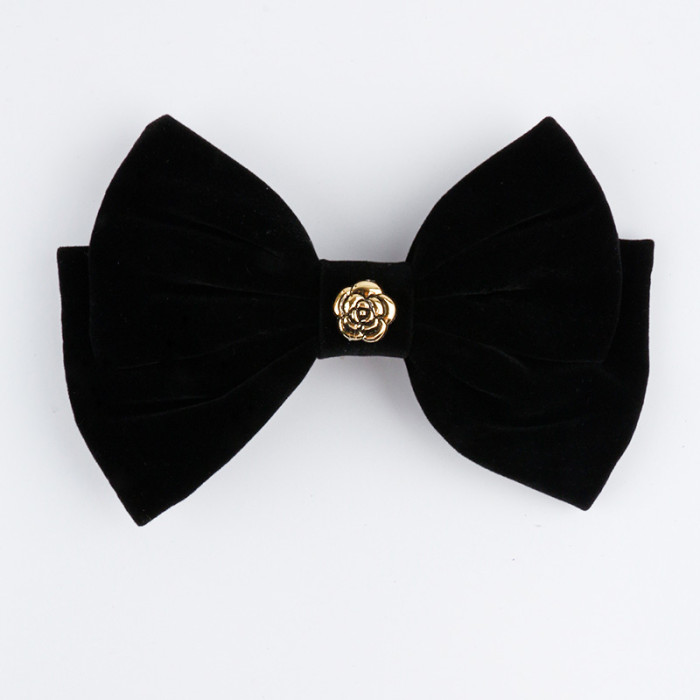 Black Velvet Bow Hair Clip Vintage Hair Accessories For Women   Elegant Headwear For Women