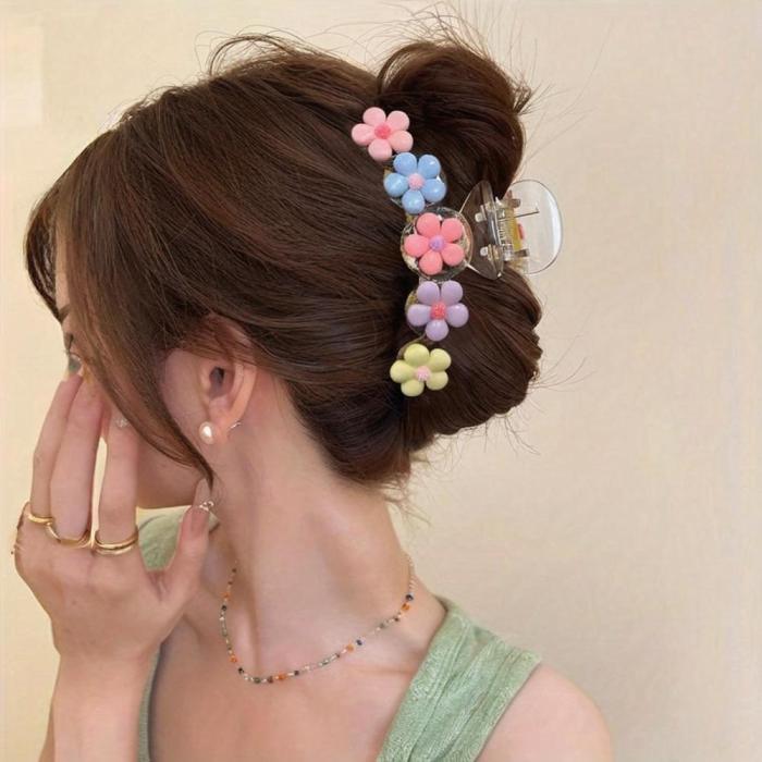 Y2K-Inspired Sparkly Star & Flower Hair Clip - Cute Boho Style, Colorful Dopamine Boosting Accessory For Women And Girls