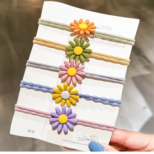 Chic Daisy Flower Hair Tie - Adjustable, Cute & Sweet Style For Women And Girls, Versatile Ponytail Holder Hair Accessories For Women Hair Ties For Women