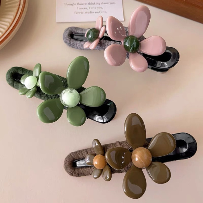 1 Pcs\u002F 3Pcs Elegant Flower Large Duckbill Hair Clip