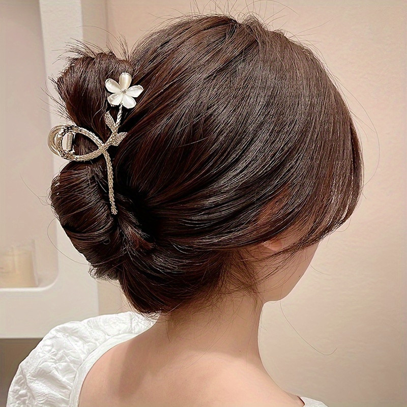 2pcs Alloy Flower Hair Claw Clip Non-Slip Strong Hold Grip Hair Jaw Clip for Thick Hair Accessories for Beach Daily Party