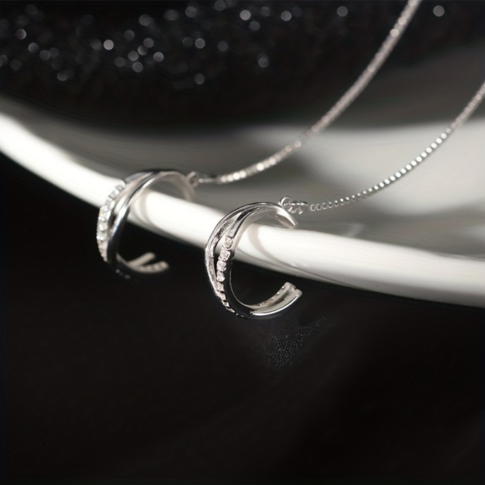 Shiny Zircon Decor Sexy Ear Cuff Threader Earrings Copper Jewelry Exquisite Female Gift Daily Casual