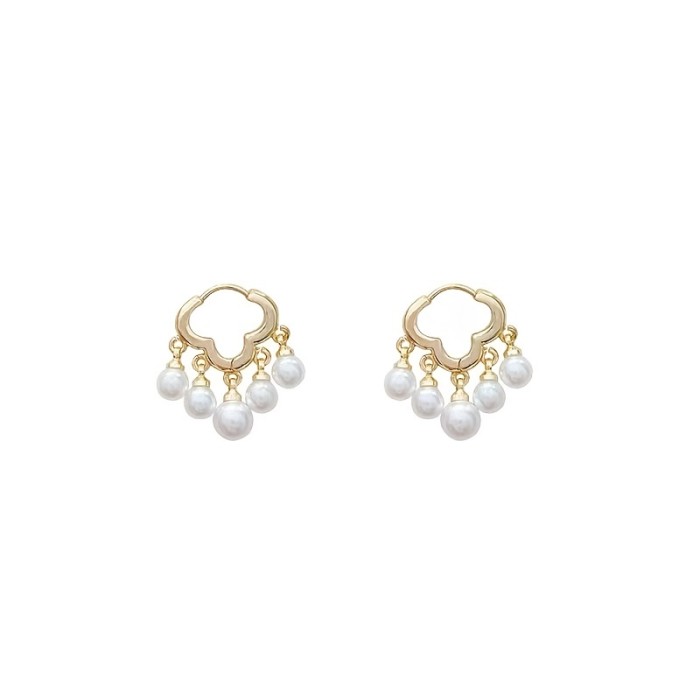 Cloud Tassel Faux Pearl Earrings Female Exquisite Ear Jewelry Gift