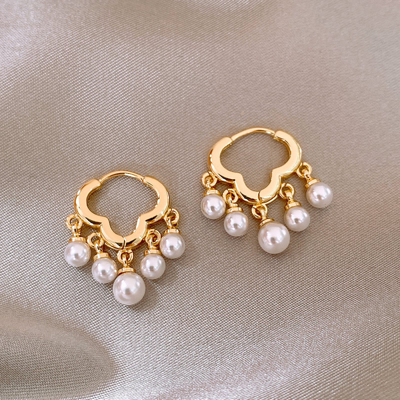 Cloud Tassel Faux Pearl Earrings Female Exquisite Ear Jewelry Gift